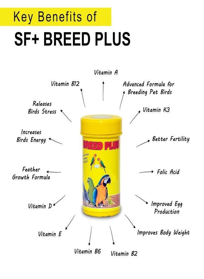 TUNAI SF+ Breed Plus Advanced Formula for Bird Breeding |50g| Improves Better Fertility, Egg Production for Love Birds, Budgies, Cockteils & Finches - Image 4